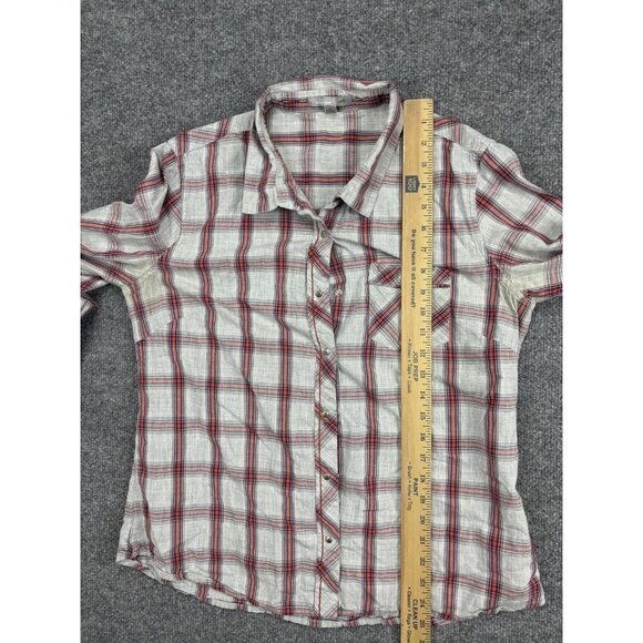 Horny Toad Shirt Womens Large Red Plaid Organic Cotton Button Down Long Sleeve - Picture 4 of 8
